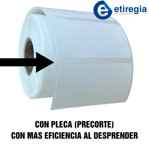 Etiqueta 2x1 Térmico Directo con Pleca - Rollo de 2,500 Etiquetas (Imprime rápido y con la máxima calidad)